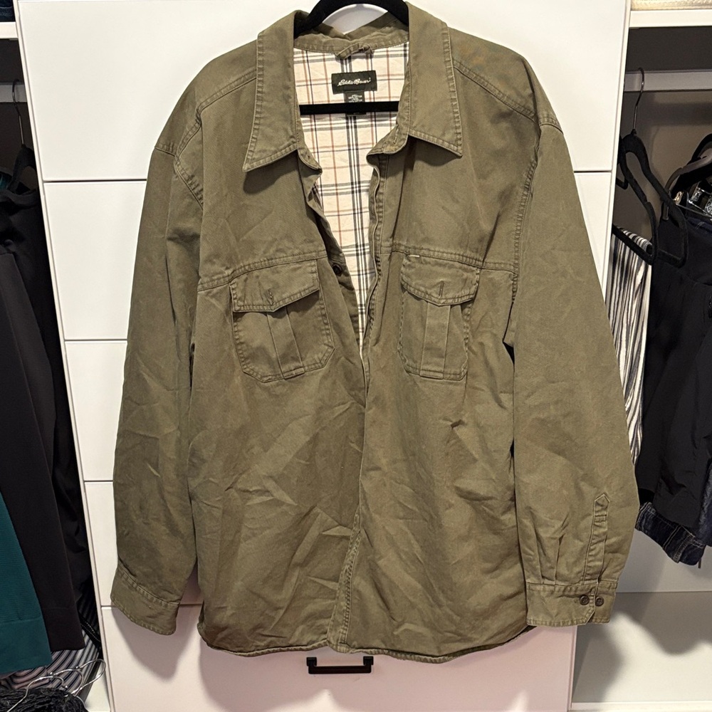 Eddie Bauer Khaki Men's Heavy Shirt Jacket